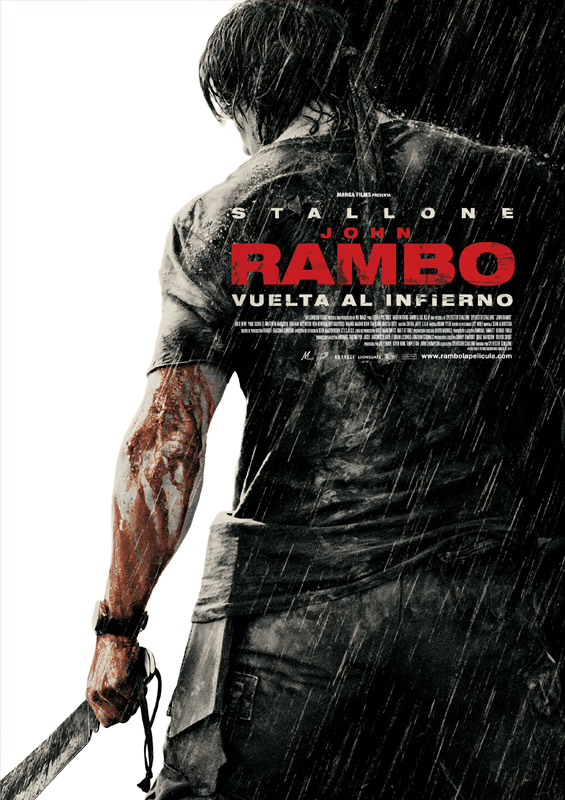 Póster John Rambo.  Vuelta al Infierno